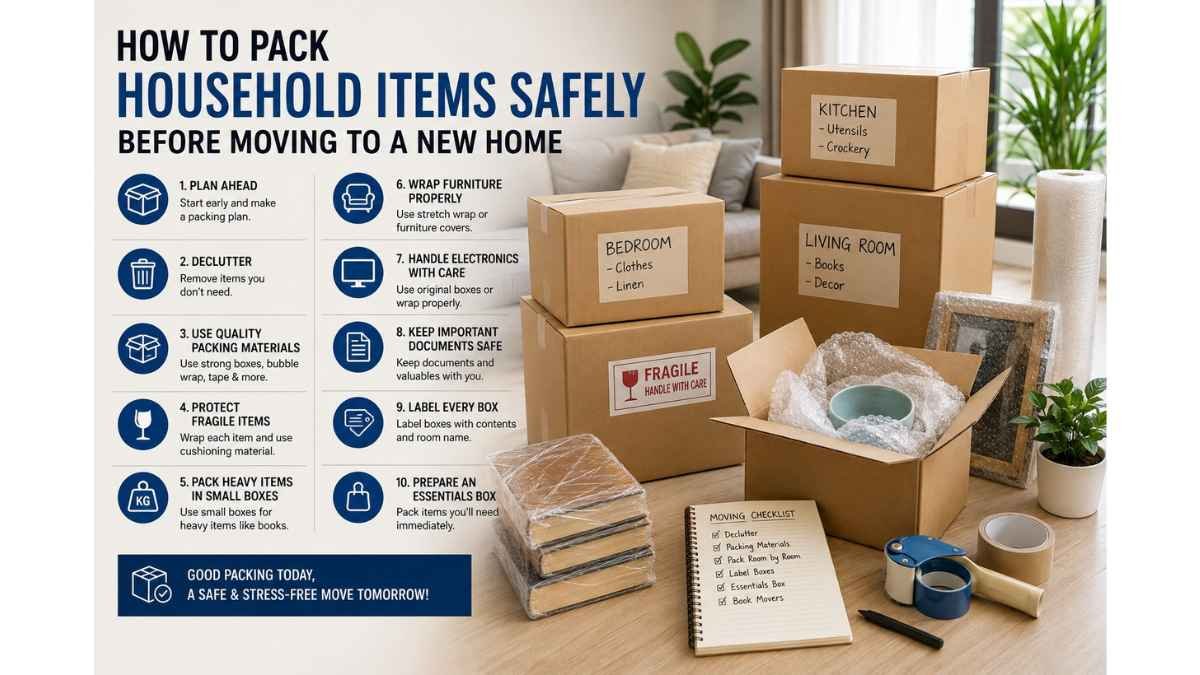 How to Pack Household Items Safely Before Moving to a New Home